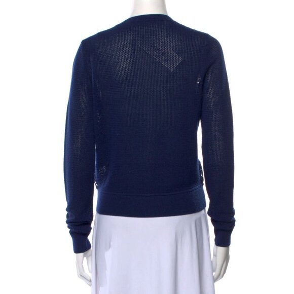 Diane Von Furstenburg Merino Wool and Lace Cardigan Size Medium - Picture 3 of 9